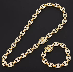 Pig Nose Link Set (Chain + Bracelet)