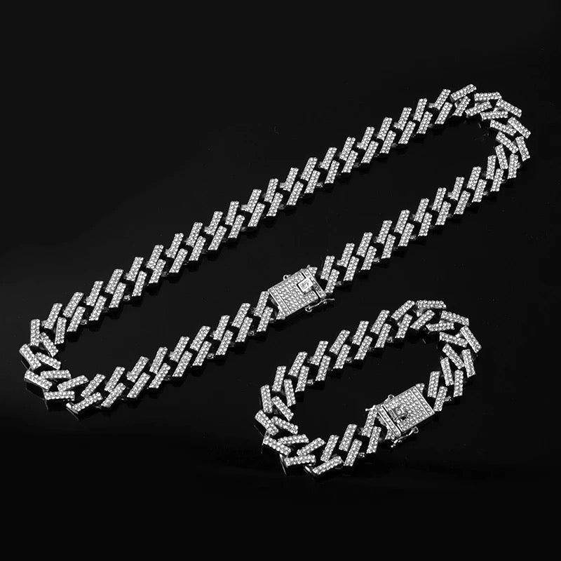 Prong Cuban Link Set (Chain + Bracelet)